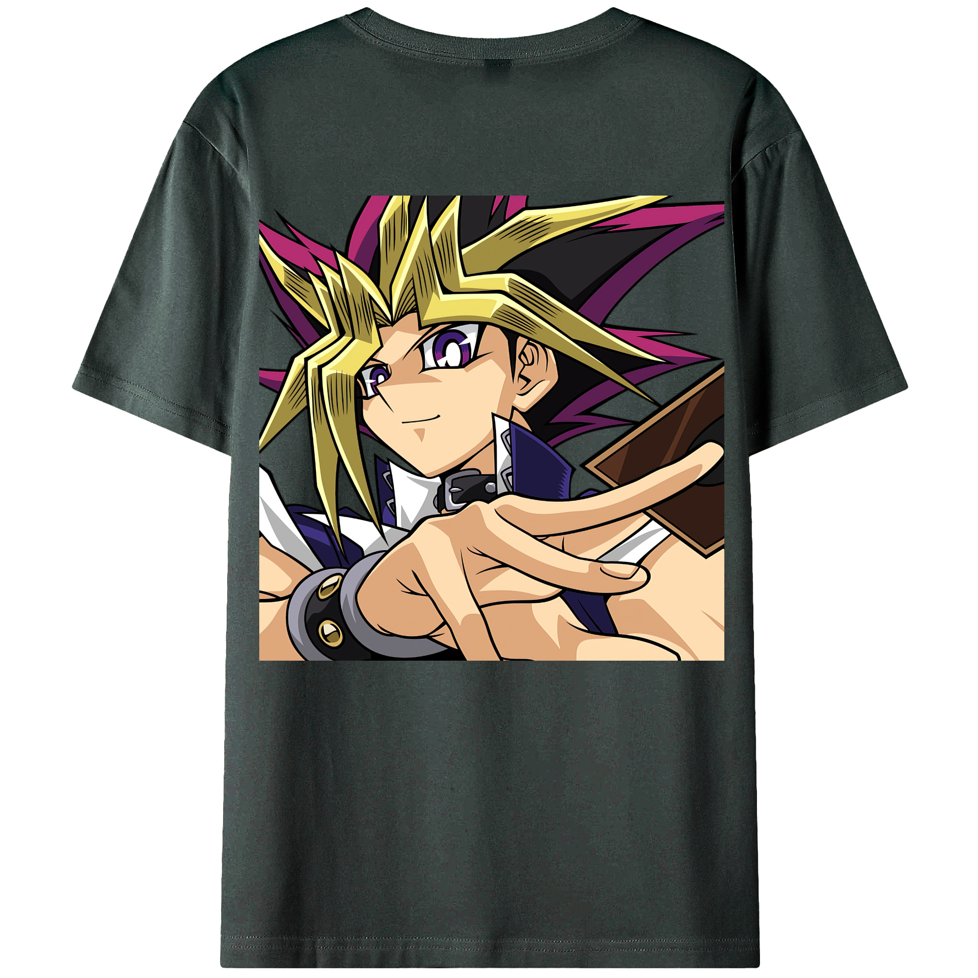 （画像用） 遊☆戯☆王 Yu-Gi-Oh! 綿100％ メンズ半袖Tシャツ（バックプリント） 通気性